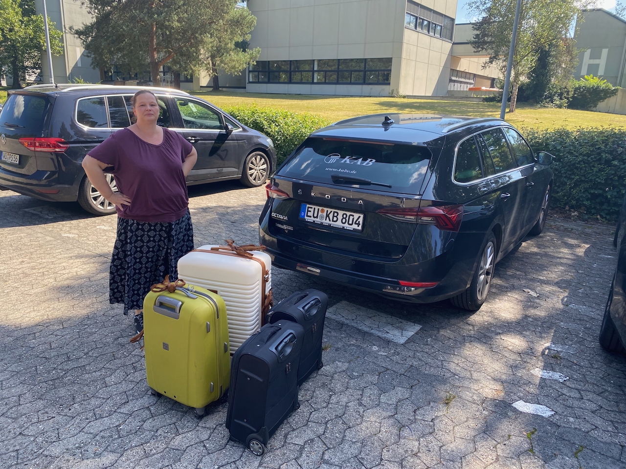 Auf dem Parkplatz in Heusenstamm